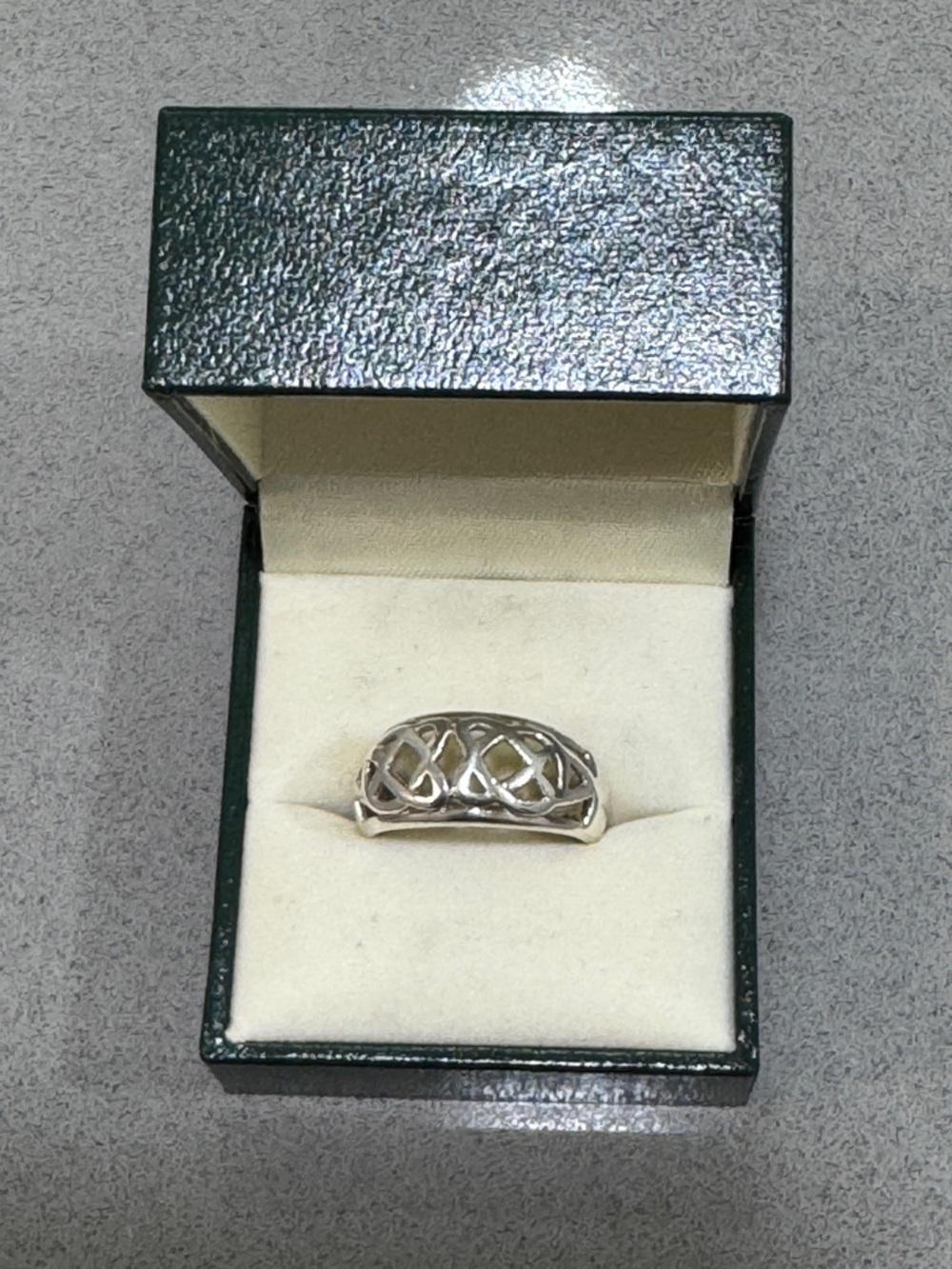 Sterling Silver Celtic Knot Band Ring - Silver